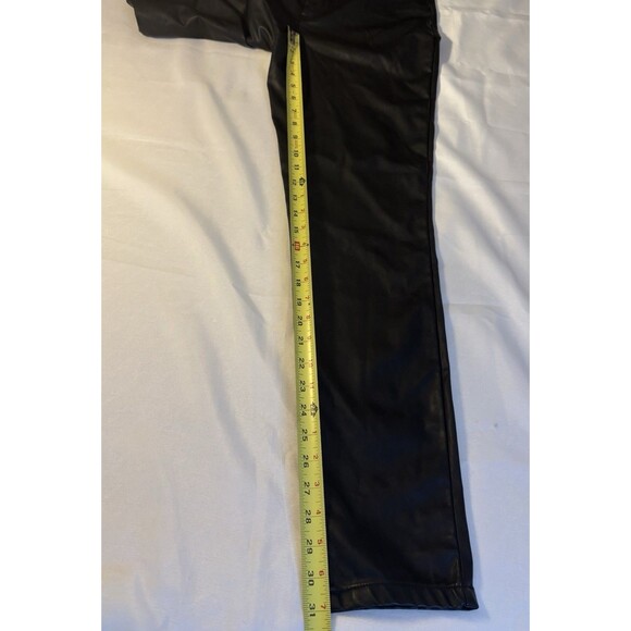 BLANK NYC Waverly Black Faux Leather Pants Women 31 High Rise Flare Pockets NEW - Picture 15 of 15